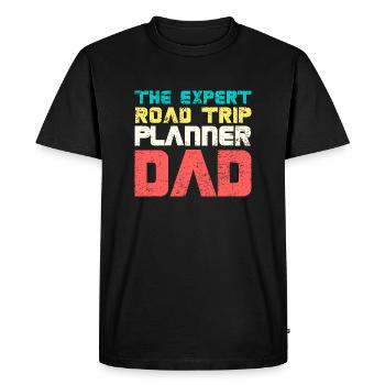Le père expert en planification de road trip - T-shirt Premium bio Homme - noir - Devant - Nico (187cm)