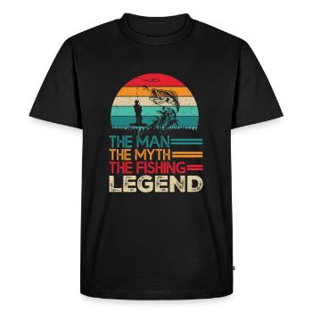 the man the myth the fishing legend - T-shirt Premium bio Homme - noir - Devant - Nico (187cm)