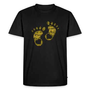 Annonce Grossesse Futur Père Nouveau Papa Bébé - T-shirt Premium bio Homme - noir - Devant - Nico (187cm)