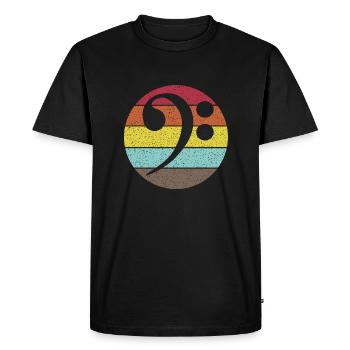 Bass Clef. Bass clef vintage distressed - Men's Premium Organic T-Shirt - black - Front - Nico (187cm)