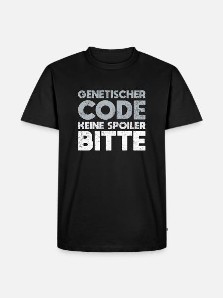 Genetischer Code, Keine Spoiler Bitte - Männer Premium Bio T-Shirt - Schwarz