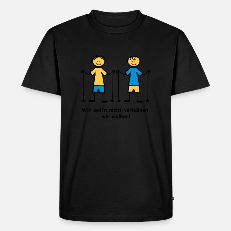 Walking - Männer Premium Bio T-Shirt - Schwarz
