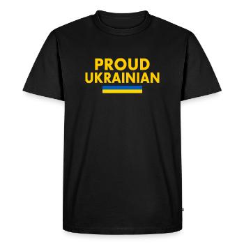 Proud ukrainian - T-shirt Premium bio Homme - noir - Devant - Nico (187cm)