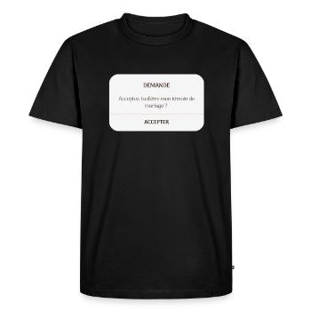 veux-tu être mon témoin ? - T-shirt Premium bio Homme - noir - Devant - Nico (187cm)