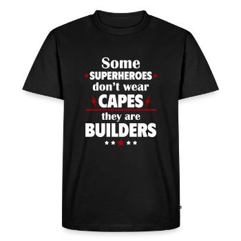 Some heroes don't wear capes, they're builders - Men's Premium Organic T-Shirt - black - Front - Nico (187cm)