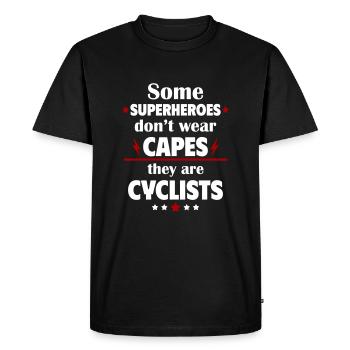 Certains héros ne portent pas de capes, les cyclistes - T-shirt Premium bio Homme - noir - Devant - Nico (187cm)