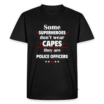 Some heroes don't wear capes, policemen - Men's Premium Organic T-Shirt - black - Front - Nico (187cm)