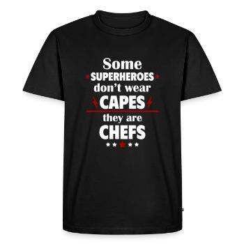 Some heroes don't wear capes, they're cooks - Men's Premium Organic T-Shirt - black - Front - Nico (187cm)