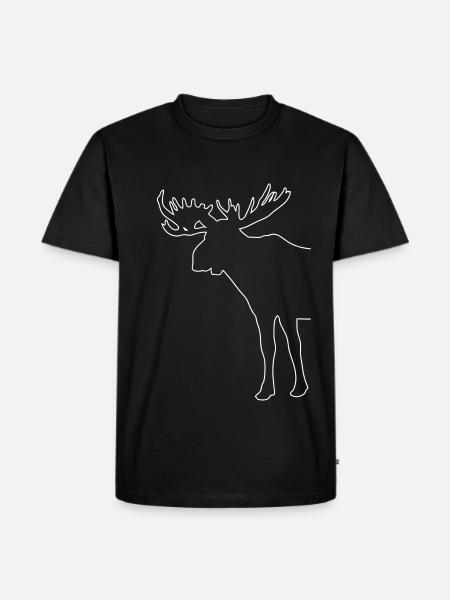 Elch - Moose - Männer Premium Bio T-Shirt - Schwarz