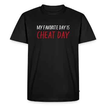 cheat day - Men's Premium Organic T-Shirt - black - Front - Nico (187cm)