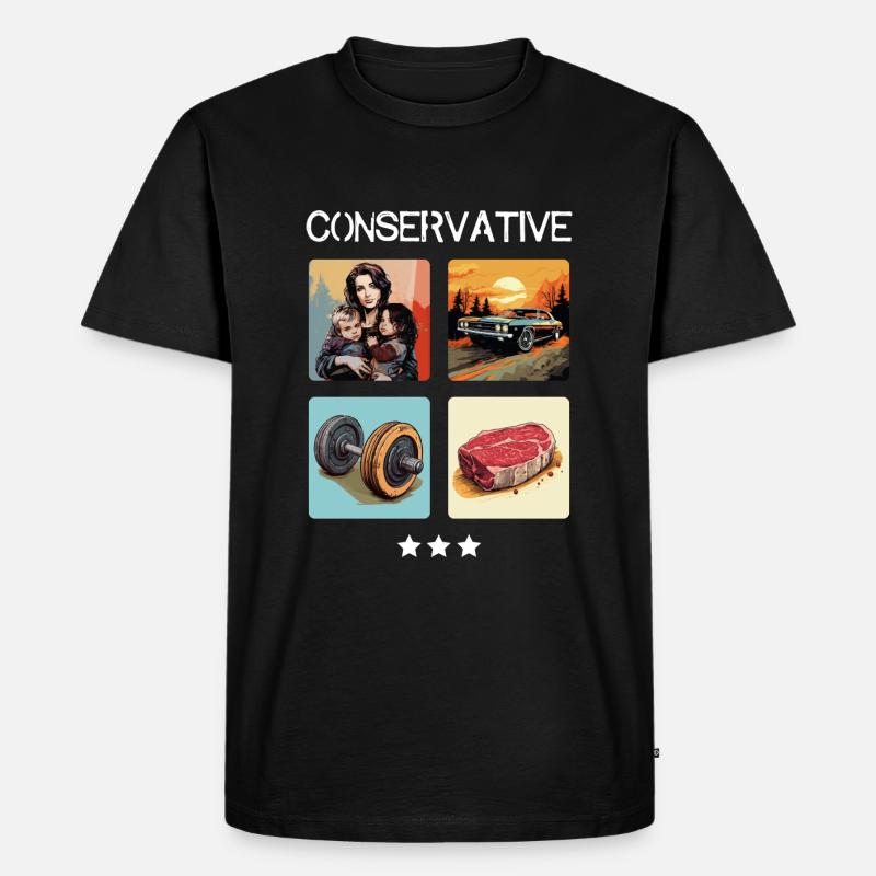 Konservativer - hell - Männer Premium Bio T-Shirt - Schwarz