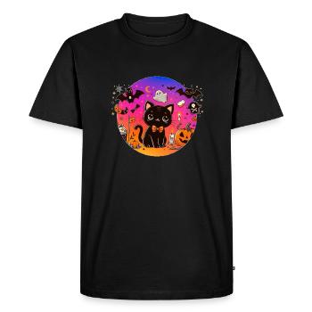 Chaton mignon halloween - T-shirt Premium bio Homme - noir - Devant - Nico (187cm)