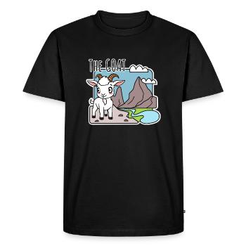 The GOAT - Mignonne petite chèvre dans les montagnes - T-shirt Premium bio Homme - noir - Devant - Nico (187cm)