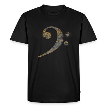 Clé basse, Bass Clef distressed - T-shirt Premium bio Homme - noir - Devant - Nico (187cm)