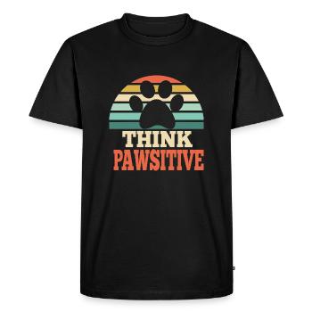 Think Pawsitive Pet Lover Gift - Men's Premium Organic T-Shirt - black - Front - Nico (187cm)