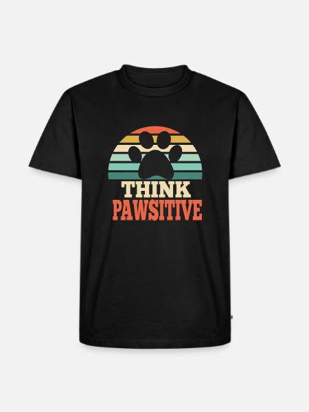 Think Pawsitive Pet Lover Gift - Men's Premium Organic T-Shirt - black