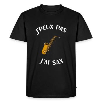 Saxophone humour saxophoniste homme femme - T-shirt Premium bio Homme - noir - Devant - Nico (187cm)