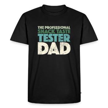 The Professional Snack Taste Tester Dad - Men's Premium Organic T-Shirt - black - Front - Nico (187cm)