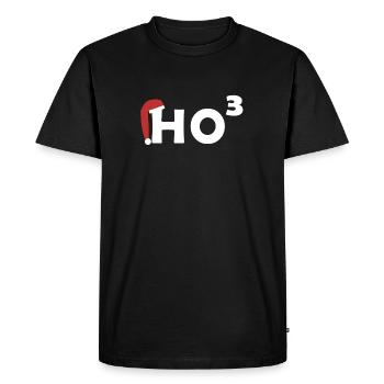 HO HO HO | Noël | HO élevé 3 - T-shirt Premium bio Homme - noir - Devant - Nico (187cm)