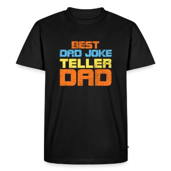 Meilleur papa raconteur de blagues papa - T-shirt Premium bio Homme - noir - Devant - Nico (187cm)