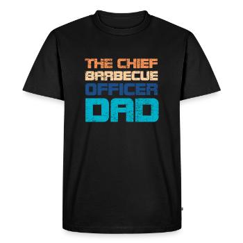 The Chief Barbecue Officer Dad (CBO) - Men's Premium Organic T-Shirt - black - Front - Nico (187cm)