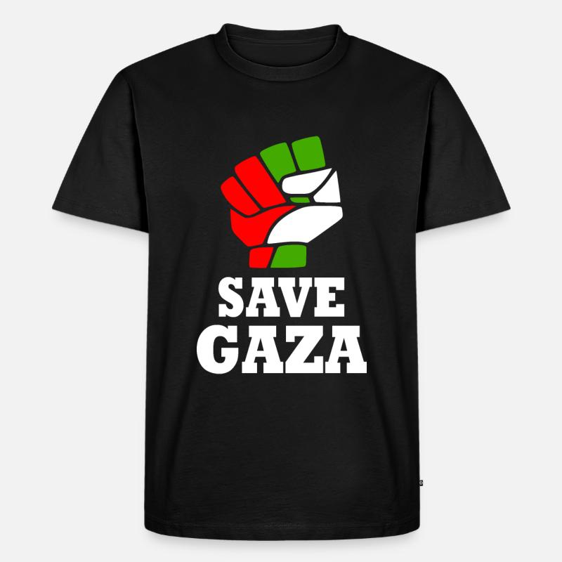 Save gaza - Männer Premium Bio T-Shirt - Schwarz