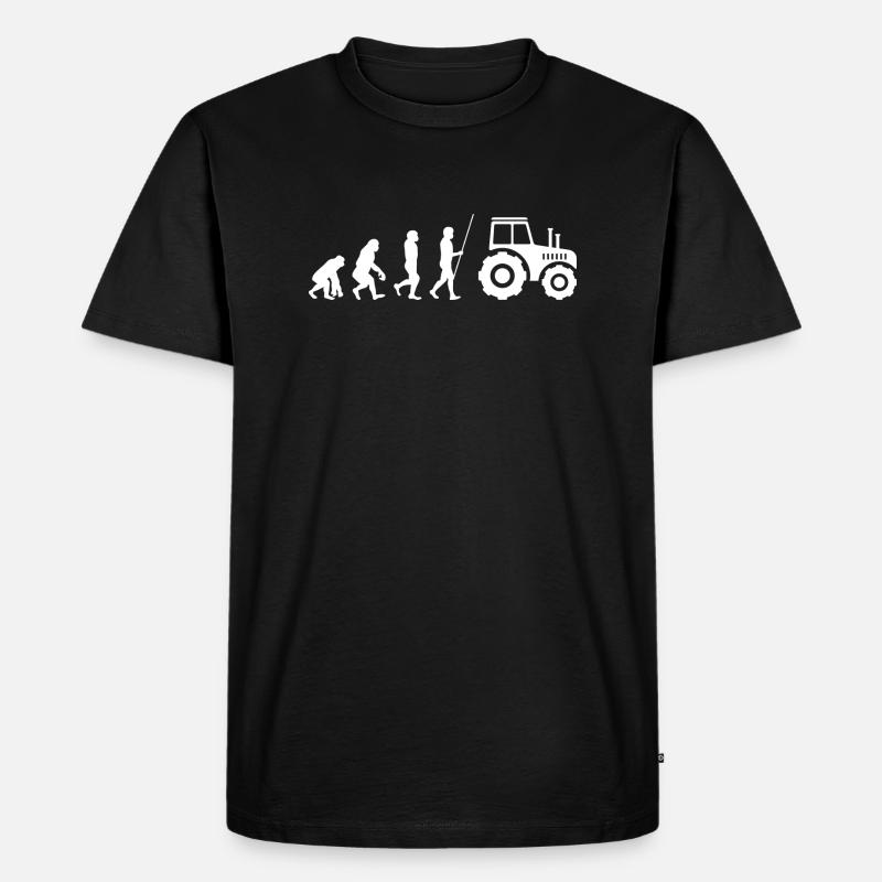 Farmer Evolution - Männer Premium Bio T-Shirt - Schwarz