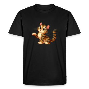 cat tiger 3 - T-shirt Premium bio Homme - noir - Devant - Nico (187cm)