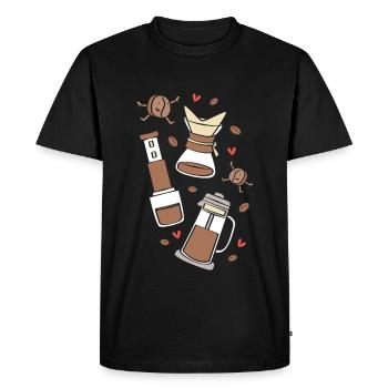 Barista Espresso Coffee Caffeine - Men's Premium Organic T-Shirt - black - Front - Nico (187cm)