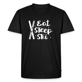 Mangez le sommeil - Pistes de ski refuge remontées mécaniques - T-shirt Premium bio Homme - noir - Devant - Nico (187cm)