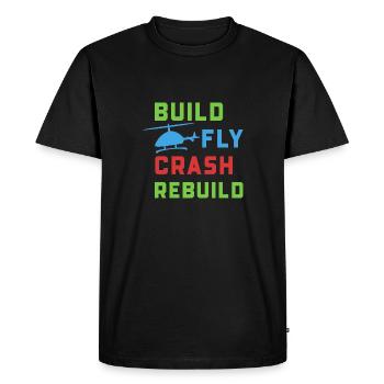 Helicopter, helicopter, helicopter, model making - Men's Premium Organic T-Shirt - black - Front - Nico (187cm)
