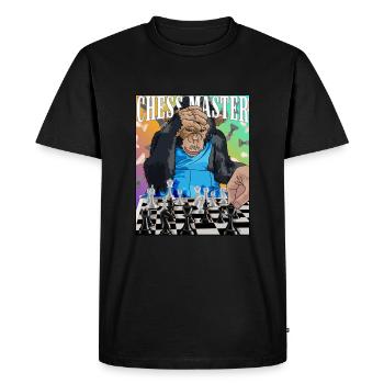 Chess Master Chimpanzee Chess Gift - Men's Premium Organic T-Shirt - black - Front - Nico (187cm)