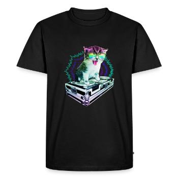 Chat Lunettes de gymnastique DJ Disco Club Party - T-shirt Premium bio Homme - noir - Devant - Nico (187cm)
