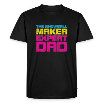Le père expert en boule de neige - T-shirt Premium bio Homme - noir - Devant - Nico (187cm)