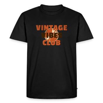 Vintage Vibes Club – Disques Vinyles Musique - T-shirt Premium bio Homme - noir - Devant - Nico (187cm)