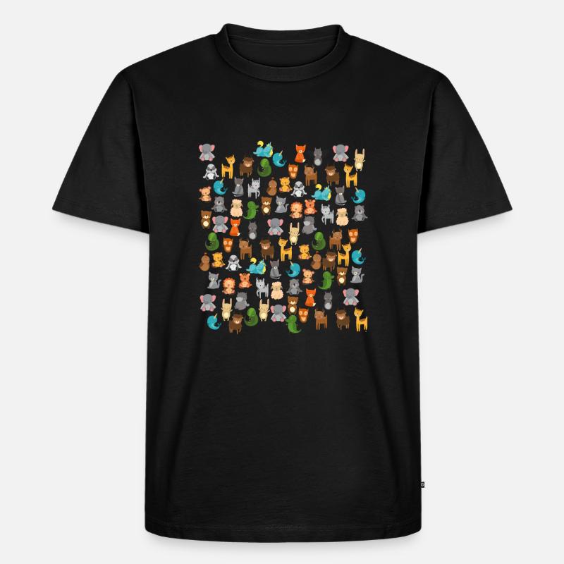 süße Comic Tiere kawaii - Männer Premium Bio T-Shirt - Schwarz