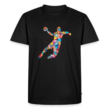 Handball Joueurs Handball Joueurs Handball Garçons Hommes Handball - T-shirt Premium bio Homme - noir - Devant - Nico (187cm)