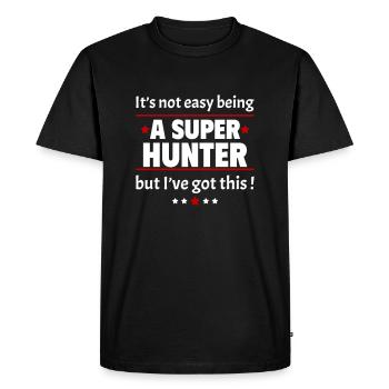 Not easy to be a super hunter! - Men's Premium Organic T-Shirt - black - Front - Nico (187cm)