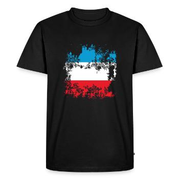 Drapeau Luxembourg Luxembourg - T-shirt Premium bio Homme - noir - Devant - Nico (187cm)