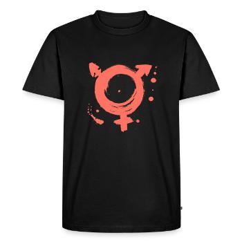 Symbole transgenre peint à la main - T-shirt Premium bio Homme - noir - Devant - Nico (187cm)