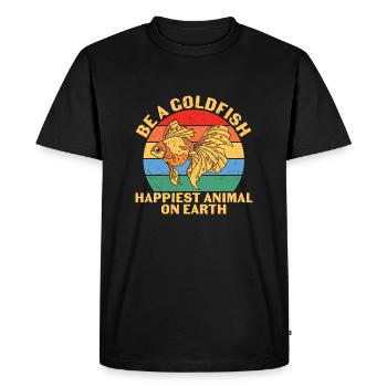 Soyez un poisson rouge l’animal le plus heureux - T-shirt Premium bio Homme - noir - Devant - Nico (187cm)