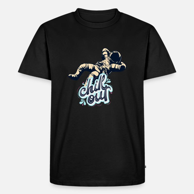 Chilling astronaut - Männer Premium Bio T-Shirt - Schwarz
