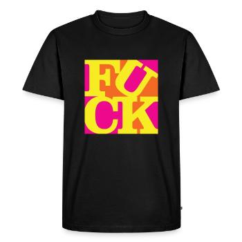 F**K WordPlay original art 4 - Men's Premium Organic T-Shirt - black - Front - Nico (187cm)