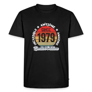 amazing since 1979 - anniversaire - T-shirt Premium bio Homme - noir - Devant - Nico (187cm)