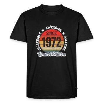 amazing since 1972 - anniversaire - T-shirt Premium bio Homme - noir - Devant - Nico (187cm)