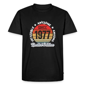 amazing since 1977 - anniversaire - T-shirt Premium bio Homme - noir - Devant - Nico (187cm)