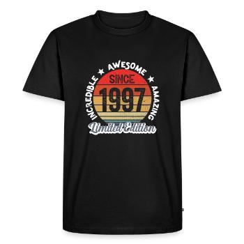 amazing since 1997 - anniversary - Men's Premium Organic T-Shirt - black - Front - Nico (187cm)