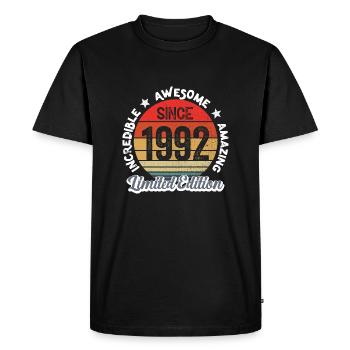 amazing since 1992 - anniversaire - T-shirt Premium bio Homme - noir - Devant - Nico (187cm)