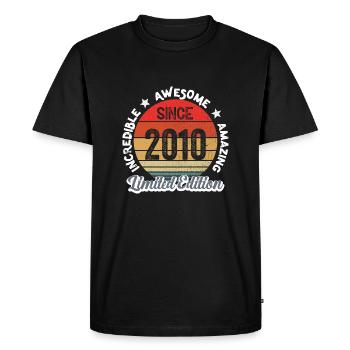 amazing since 2010 - anniversaire - T-shirt Premium bio Homme - noir - Devant - Nico (187cm)