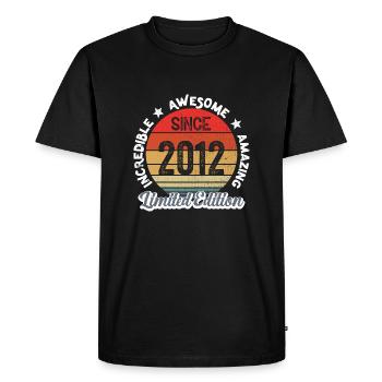 amazing since 2012 - anniversaire - T-shirt Premium bio Homme - noir - Devant - Nico (187cm)